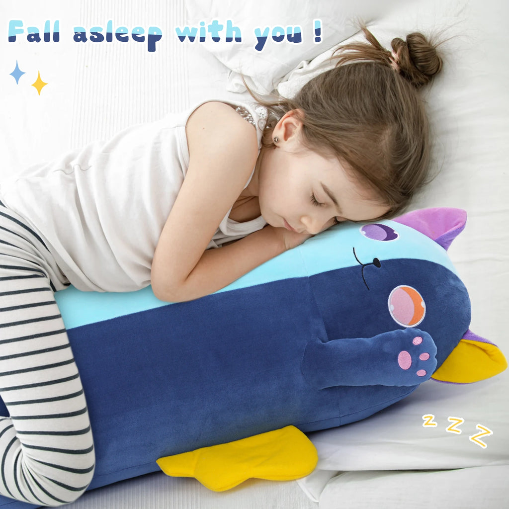 MorisMos Large Stuffed Cat Plush Body Pillow for Kids,42in Long Cat Plush Pillow for Adults, Cat Stuffed Animal for Kids Girls