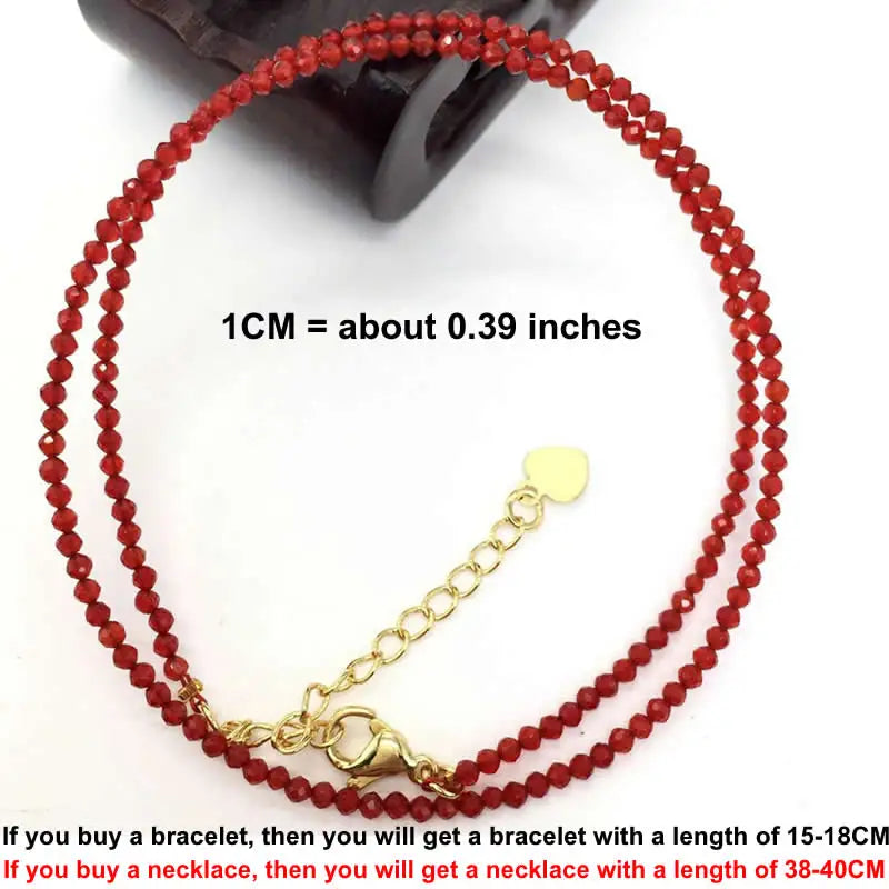Natural Gemstones 2mm Cutting Angle beads Necklace Tourmaline quartz garnet zircon Bracelet Choker Men Female Jewelry Party Gift