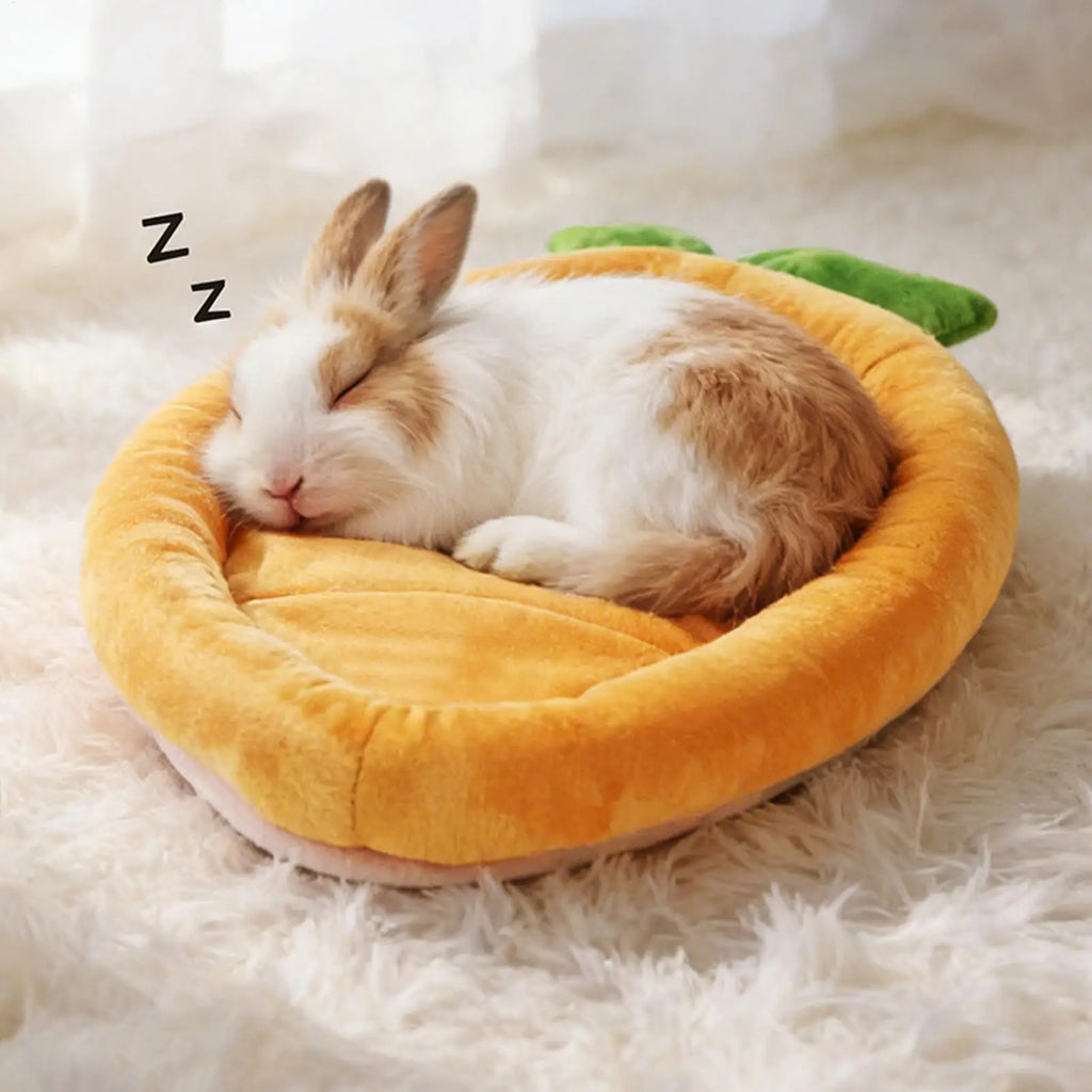 Warm Carrot Shaped Bunny Mat Soft Breathable Cute Sofa Mat for Pet Small Animal Hamster Bunny Puppy Kitty Sleeping Bed Mat