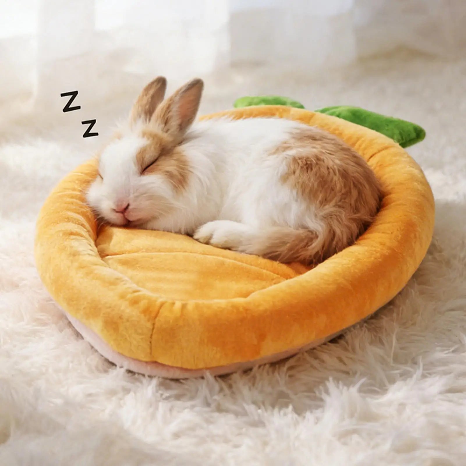 Warm Carrot Shaped Bunny Mat Soft Breathable Cute Sofa Mat for Pet Small Animal Hamster Bunny Puppy Kitty Sleeping Bed Mat