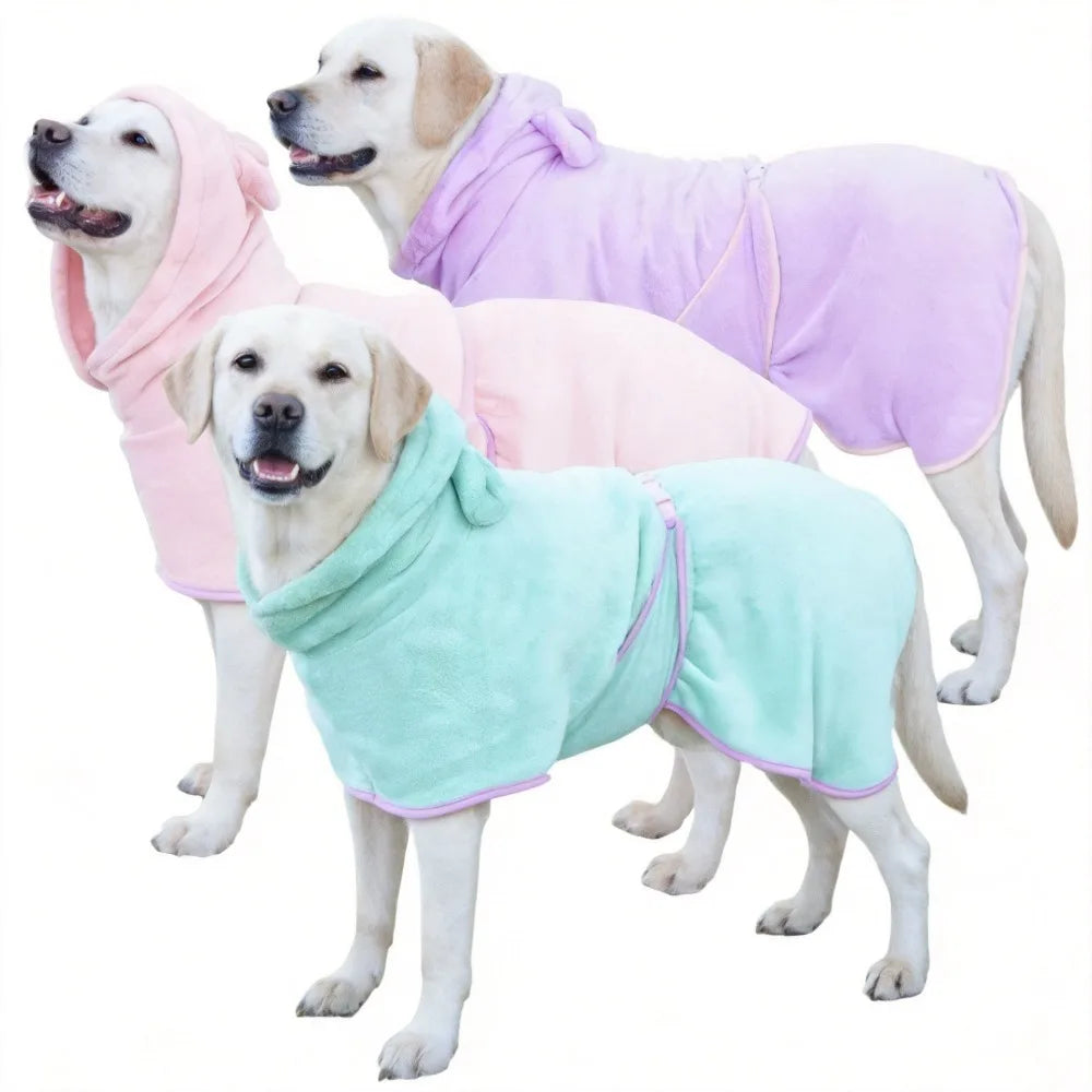 1Pc Dog Bathrobe Super Absorbent Pet Towel Bathrobe Bath Towels Quick-Drying Cat Dog Bath Towel Bath Supplies Dog Towel
