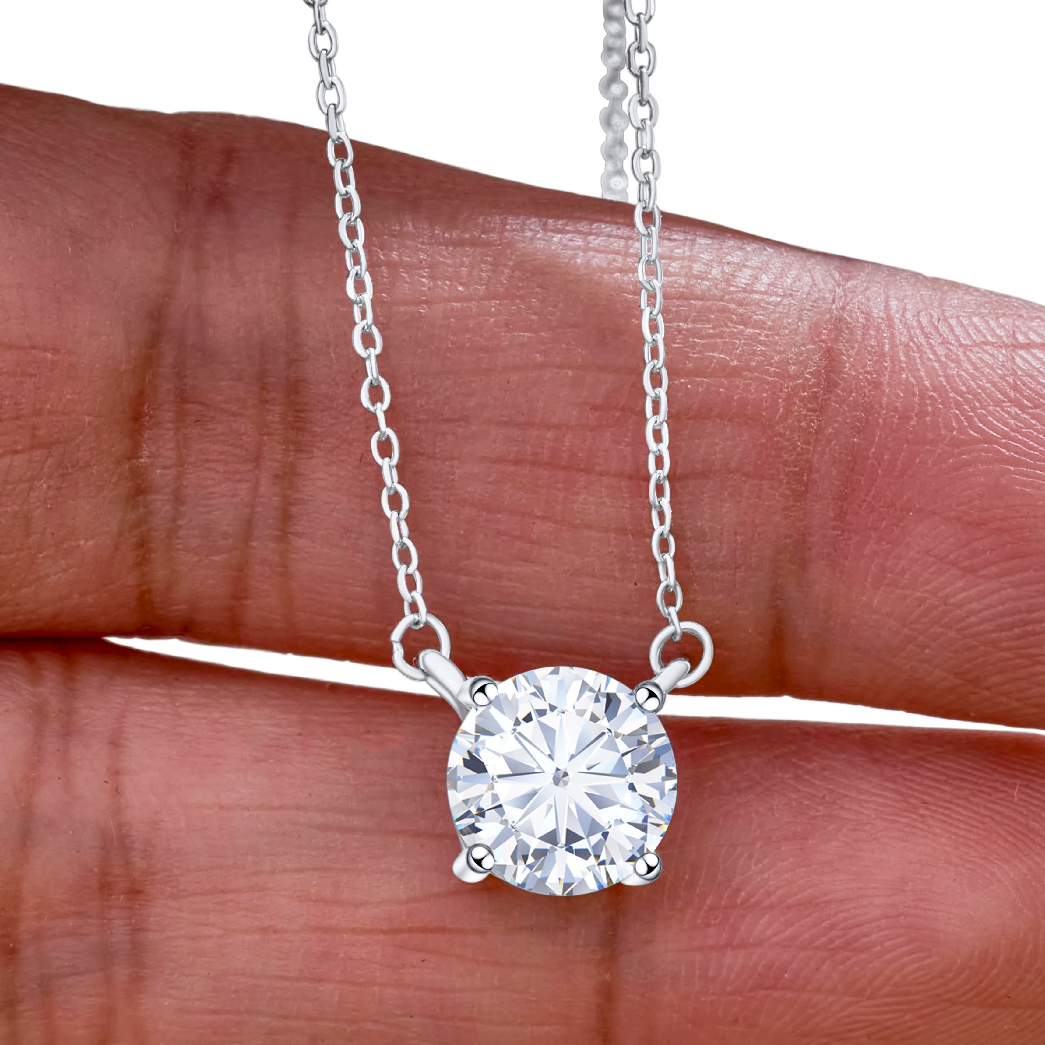 Moissanite Dia 6.5mm 0.5-5CT Woman Pendant Sier Necklace For Women Chains Party Bridal Fine Jewelry 925sterling Silver Necklace