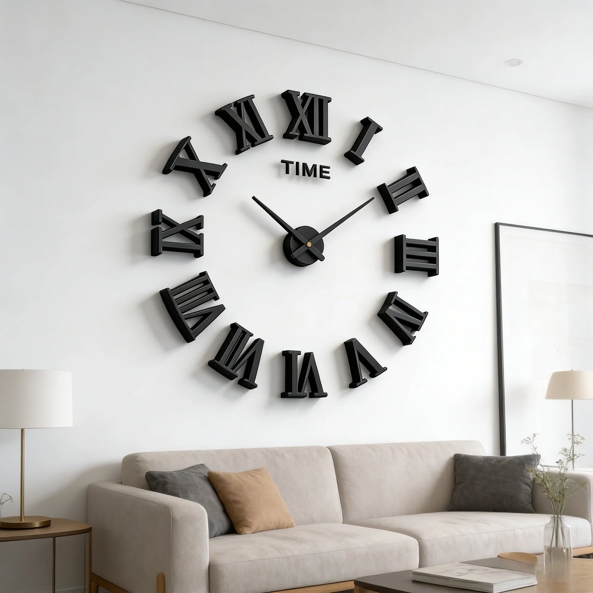 2D/3D Large Roman Numeral Acrylic Mirror Wall Clock Sticker Fashion DIY Quartz Clocks Watch Home Decoration Living Room Stickers