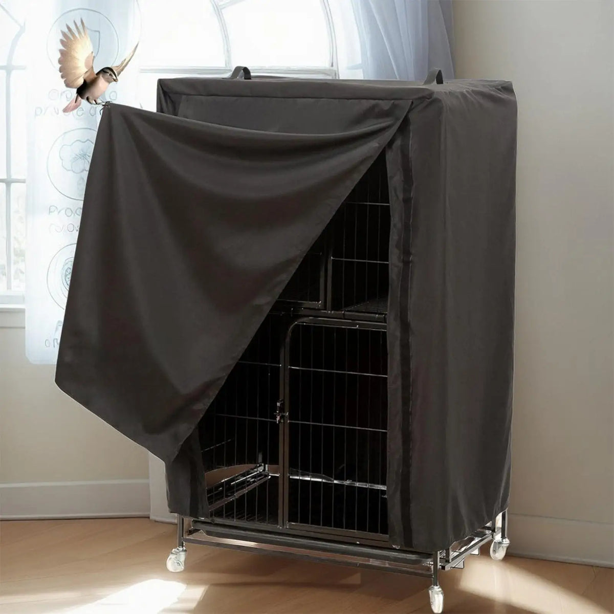 Breathable Blackout Bird Cage Cover Washable Waterproof Cover  Nighttime Cage Cover for Sleep, Parrot Cockatiel Parakeet