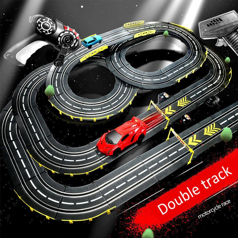 Electric Slot Track Set,1:43 Scale Dual Control Racing Car Toy, Large Double Player Racing Track Vehicle Gift for Boys Ages 8-10