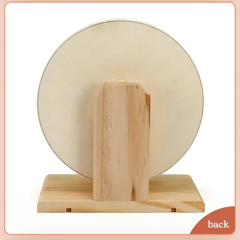 Mute Wooden Hamster Silent Running Wheel With Cork Pad Bracket