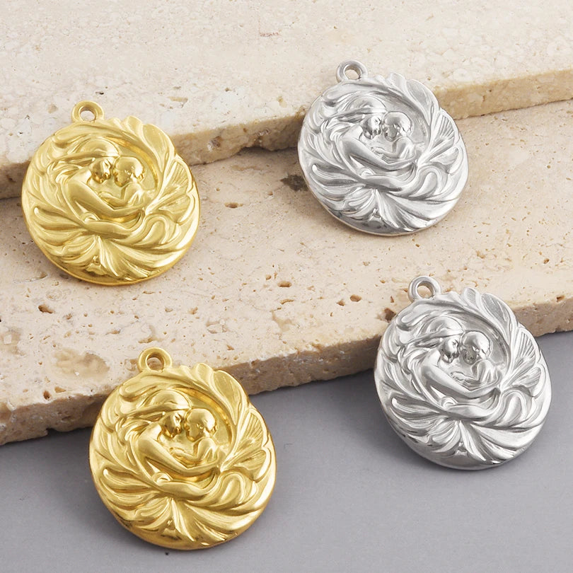 5pcs Stainless Steel Bee Spider Cicada Butterfly Dragonfly Flower Tree Grass Pendants Insects Charms Jewelry Making Accessories