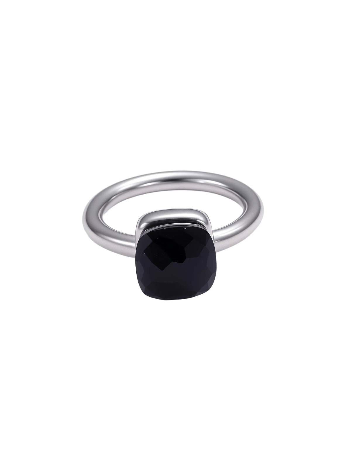 Colorful Crystal Nude Ring for Women 18K Gold Plated Stainless Steel Candy Color Square Stone Statement Rings Jewelry Gift