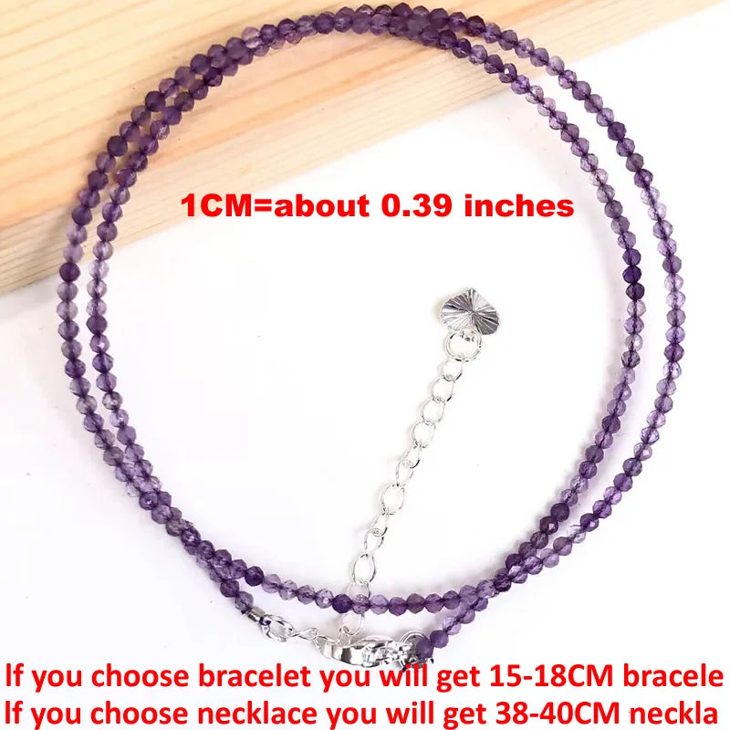 Natural Semi-precious Stone Necklaces for Women and Men Cut Angle 2mm Beads Crystal Necklace Bracelet Gem Zircon Agate Jewelry