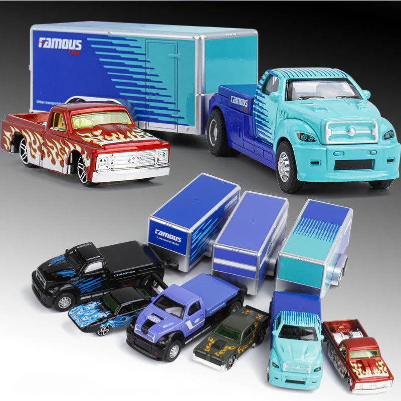 1:64 Scania Container Truck American Container Truck Alloy Diecast Model Car Home Decoration Ornaments Collections Hobby Holiday