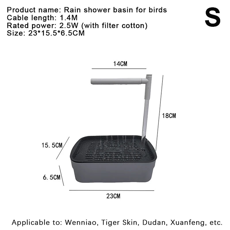 New Automatic Parrot Bird Bath Tub USB Electric Pet Circulating Water Bathtub Shower Fountain Pet Supplies