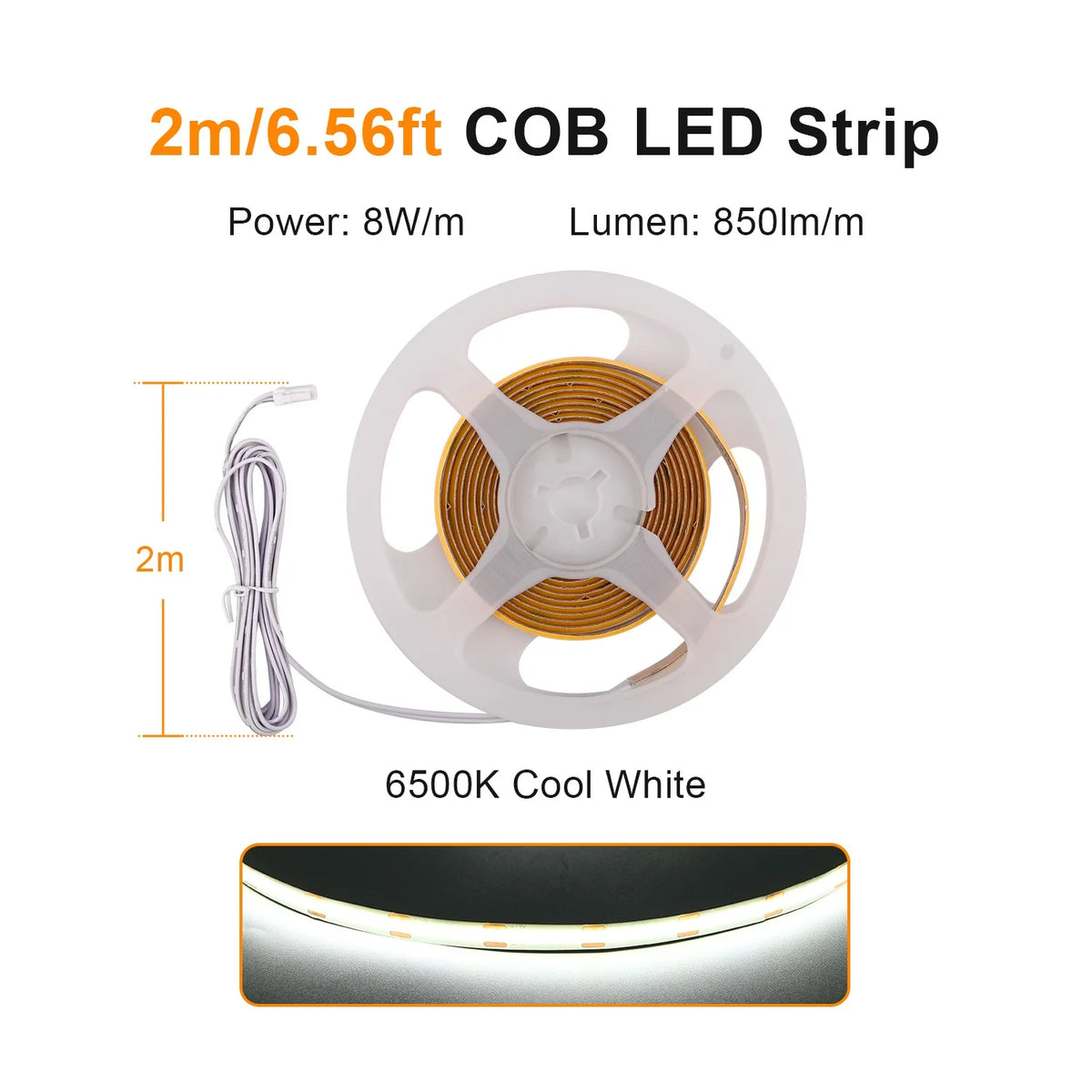 Under Cabinet COB LED Strip Light Collection Display Closet Bookcase Wardrobe Lamp Tape Penetrable Wood Dimmable Touch Sensor