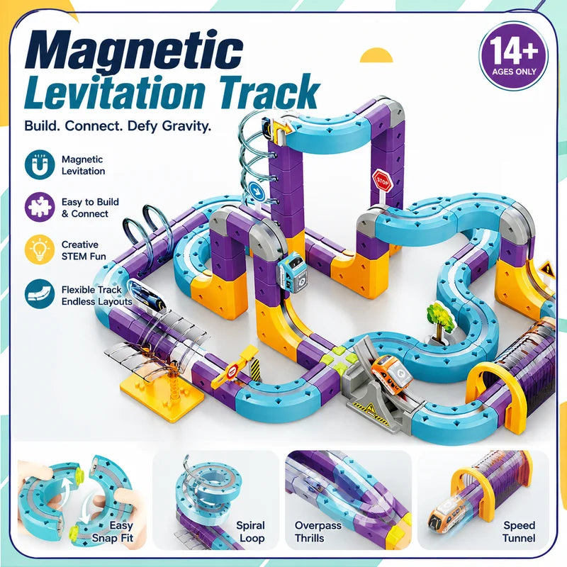 Magnetic Levitation Track Car Variable Assembled Track Magnetic Building Blocks Puzzle Educational Toy Stem Creative