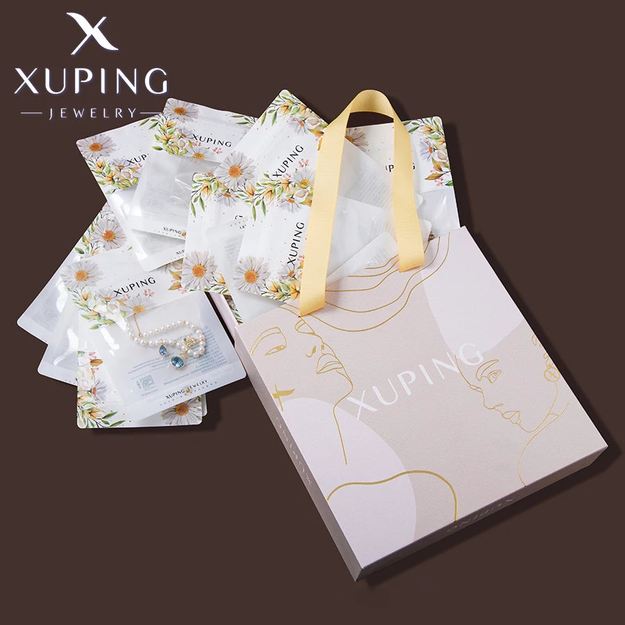 Xuping Jewelry Fashion Hot Sale Promotion Charm Gold Color Plated Mixed Rings Earrings Crystal Jewelry Necklace Pendants Box