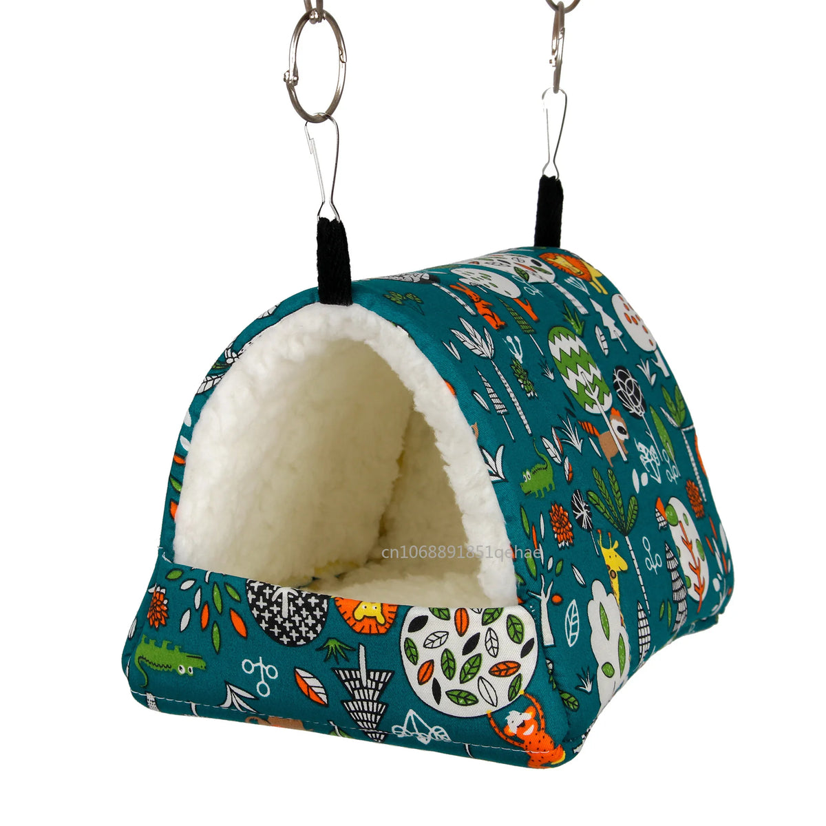 1pc Cute Print Bird Bed Mini Cage Rabbit Squirrel Mat Guinea Pig Nest Hamster House Small Animal Sleeping Bed Pet Hanging Cage