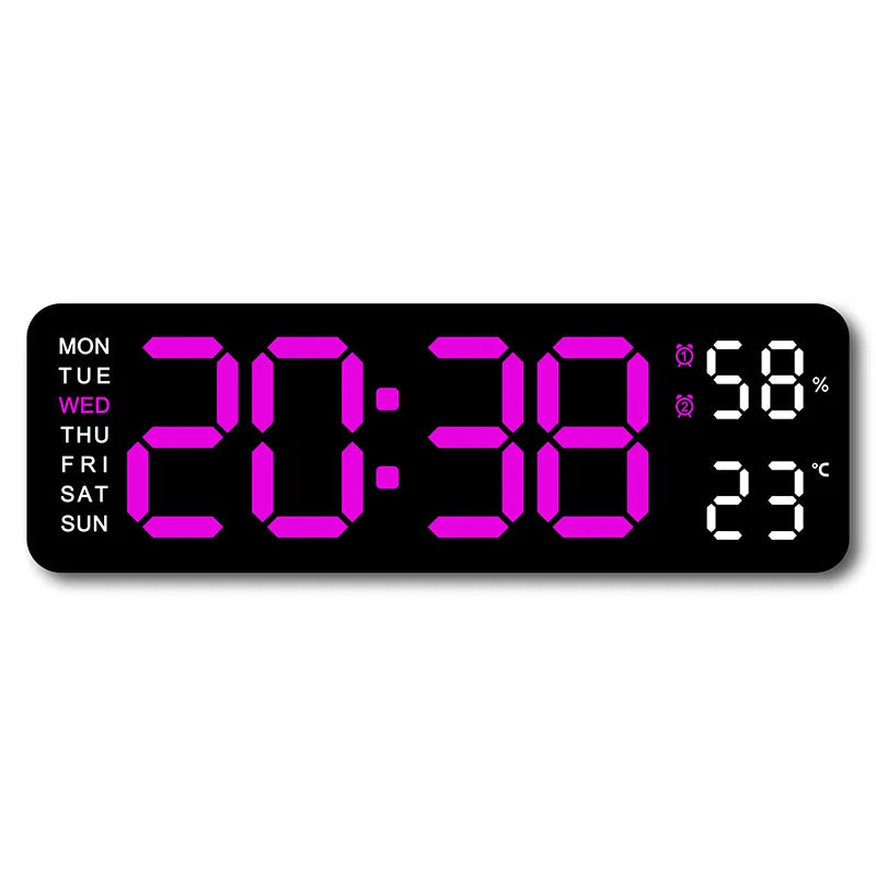10 Inch Smart Mute LED Electronic Night Alarm Wall Clock Modern Desk Clock Minimalist Thermometer Calendar Time Cube Home Decor