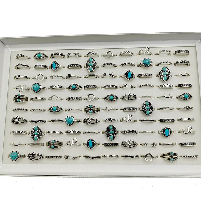 50000 Style Different Finger Rings Wholesale In Stock 100pc/Lot Hot Vintage Silver Gold Color New Alloy Joint Ring Party Women