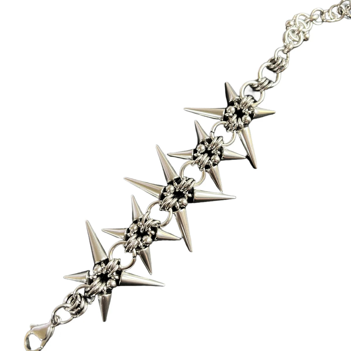 Punk Grunge Rock Rivet Chain Earrings Cool Fashion Handmade Geometric Necklace Goth Charm Jewelry Hip Hop Accessories
