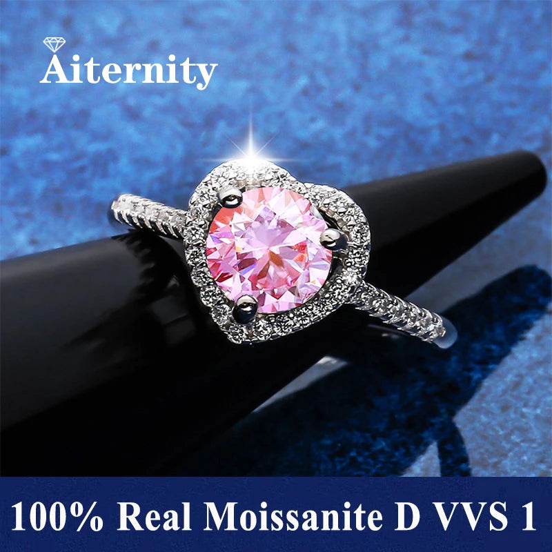 Men And Women's Moissanite Wedding Ring D VVS1 Adjustable Size S925 Silver GRA Certificate Wedding Ring