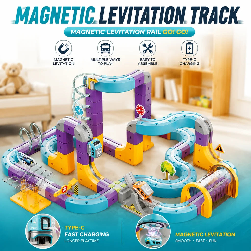 Generic Magnetic Building Blocks Track Car Variable Assembled Puzzle Educational Toy Family Interactive Game School Gift