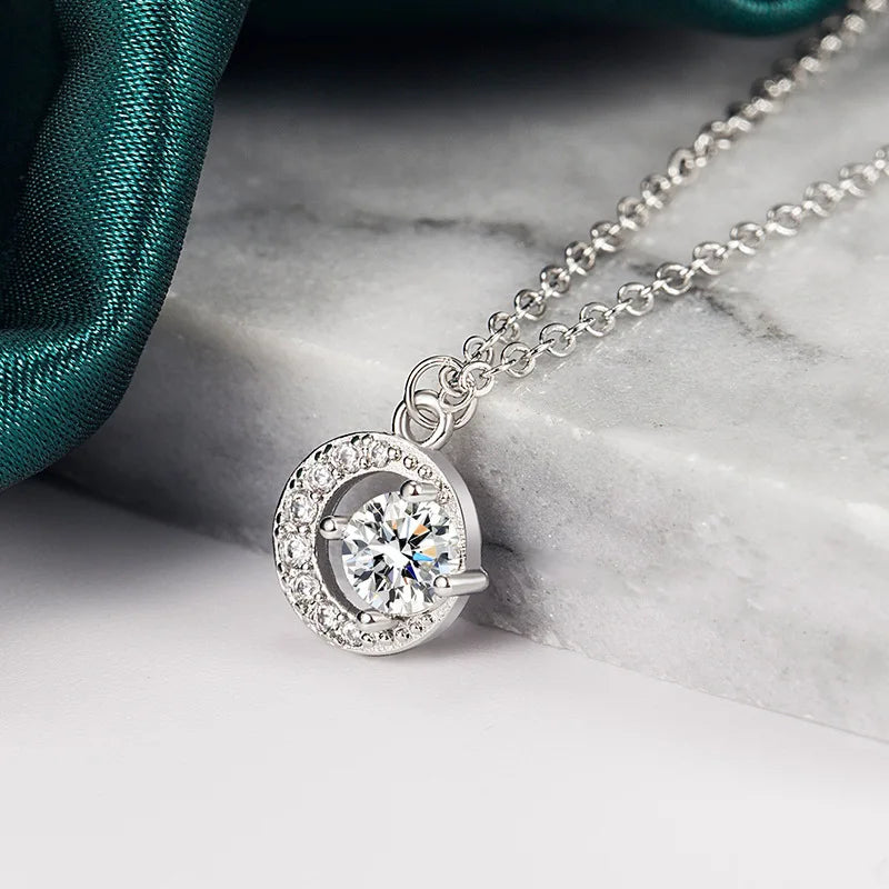 Fashion Luxury Trendy Classic 1ct GRA Moissanite Irregular Sqaure Necklace For Charm Women 925 Silver Party Jewelry Gift