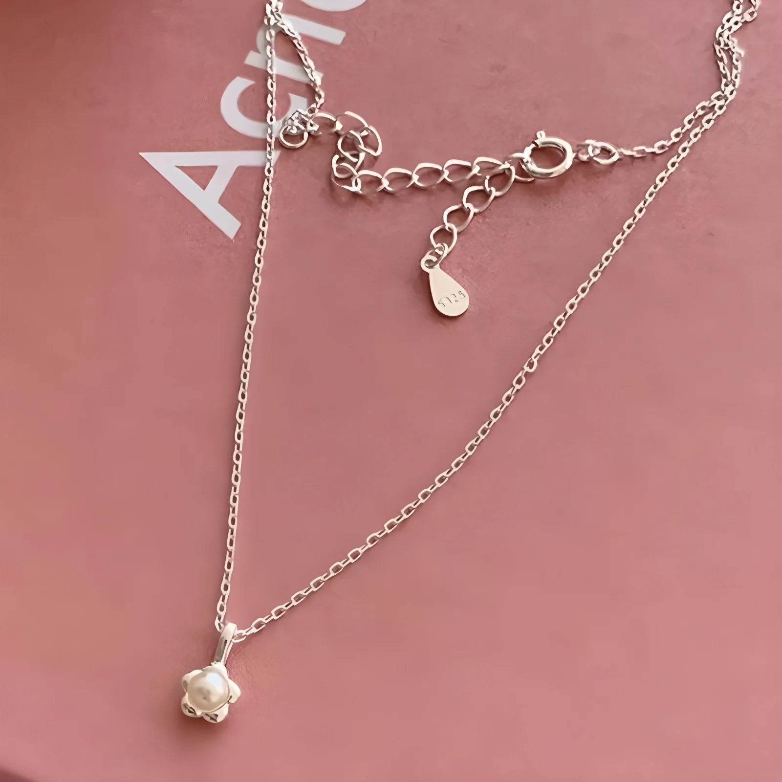 PANJBJ 925 Sterling Silver Onyx Necklace for Women Girl Concise Individuality Fashion Jewelry Birthday Gift Dropshipping