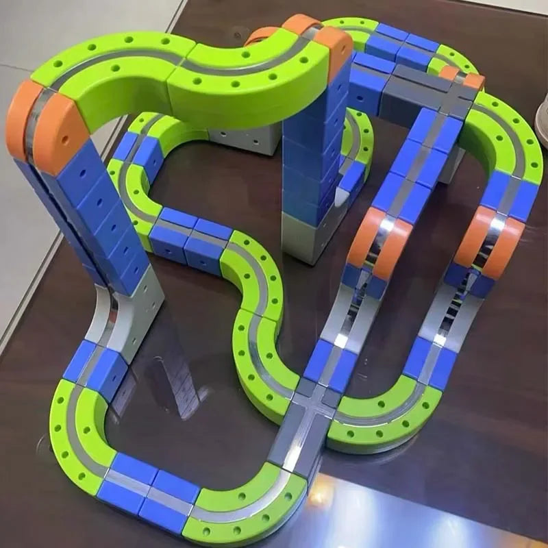 126pcs/Set Magnetic Car Track Sets Anti Gravity DIY Assembled Magnetic Race Rail Track 3D Building Vehicle Indoor Toy Gift
