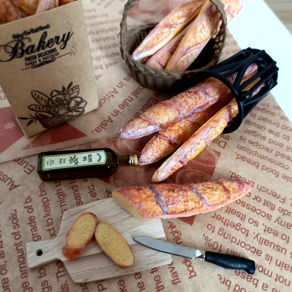 NEW Handmade 1/6 Scale Dollhouse Miniature Baguette Simulation Toys Mini Clay Bread for Blyth OB11 BJD Kitchen Accessories