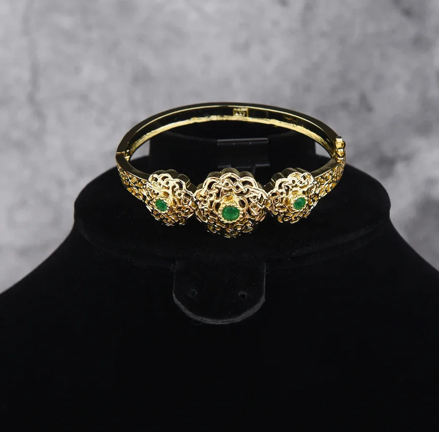 LUIZADA 2025 July Hot Selling Fashionable Copper Jewelry Set:Necklace, Earrings, Rings & Bangles For Women's  Wedding & Party