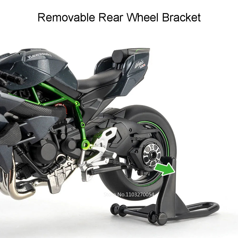 1:12 Kawasaki H2R BWM S1000RR Alloy Motorcycle Toys Diecast Miniature Car Front Wheel Steering Motorbike Children Christmas Gift