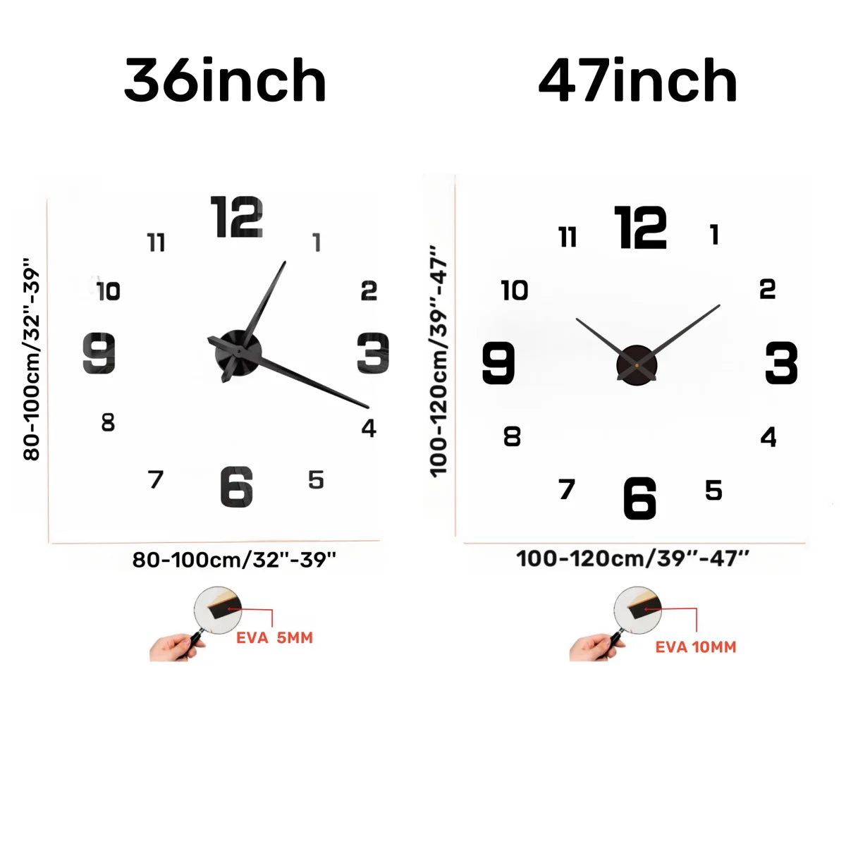 New Modern Design Large Wall Clock 3D DIY Quartz Clocks Fashion Watches Acrylic Mirror Stickers Living Room Home Decor Horloge