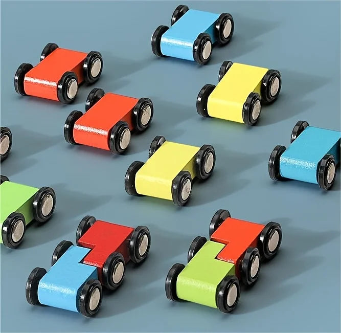 Children's Educational Track 4-Layer Wooden Gliding Car Coasting Racing Car Slide Racing Fun Track Car Educational Toy
