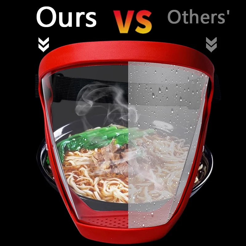 Transparent Full Face Protector Shield Reusable Kitchen Splash Protection Mask Anti-fog Windproof Dustproof Mask With Filters