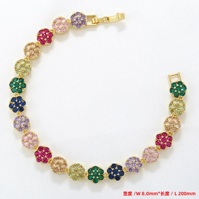 ZHUKOU Summer Dopamine Series Vibrant Colorful Flower Necklace Bracelet Wholesale:VL526 VL527