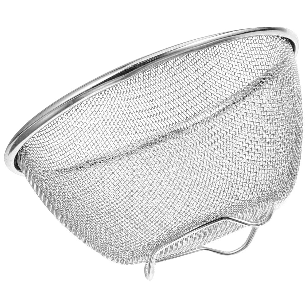 Stainless Steel Mesh Sieve Draining Basket Household Kitchen for Washing Rice Vegetables Fruits Multi Function Easy Clean