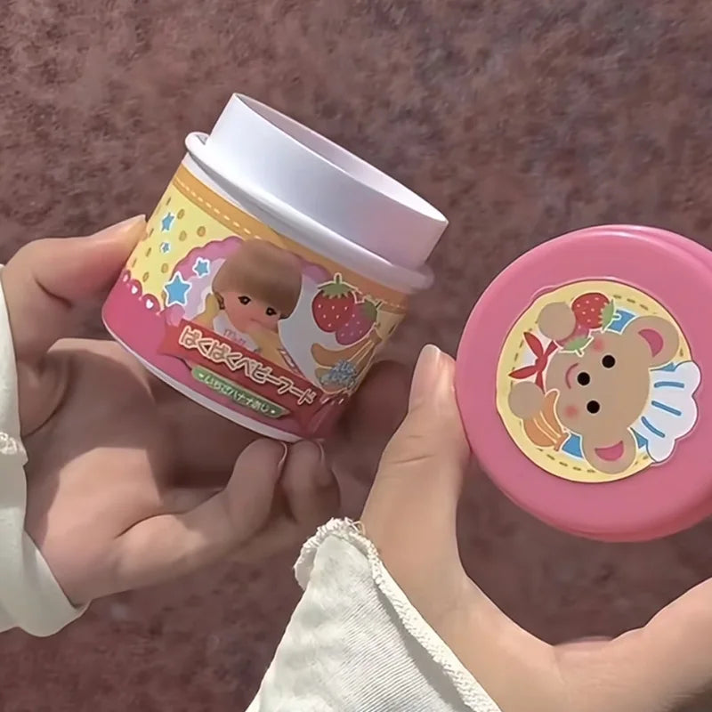 2025 New Food Pudding Feeding Toy Desktop Ornament Cute Pink Jelly Strawberry Pudding Set Ornaments Models For Kids Girls