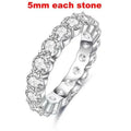 TY 2-5mm Full Moissanite For Women Sparkling Wedding Eternity Bands 100% S925 Sterling Silver Jewelry Classic Ring D VVS1