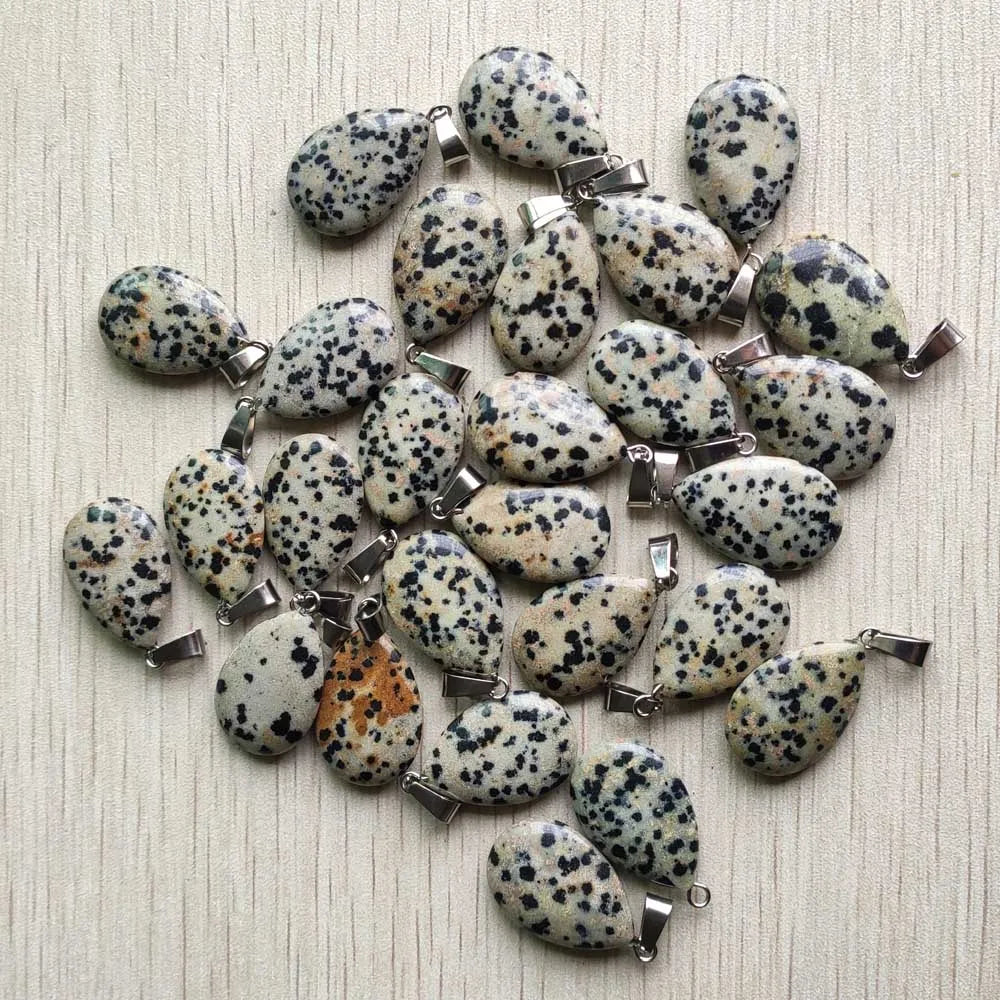 Wholesale 50pcs/lot 2023 trendy hot sell natural stone water drop shape pendants  charms for Necklaces making Fast shipping