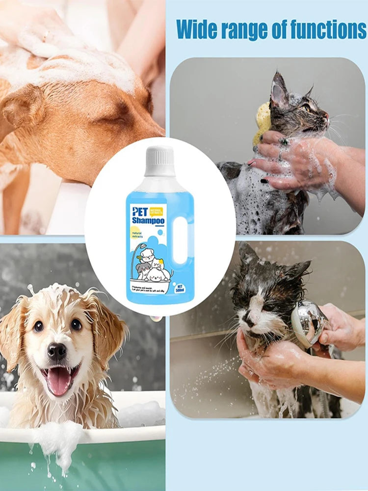 500ml Pet Shower Gel Gentle Cleaning Deodorizing Anti-itching Long-Lastin Fragrance Bath Shampoo for Puppy Cat Pet Care Supplies