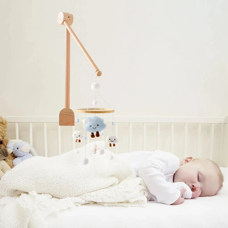 Baby Crib Cartoon Bear Mobile Rattle Toy January To December Hanging Bed Bell Newborn Soothing Toy Moving Musical Toy Baby Gift