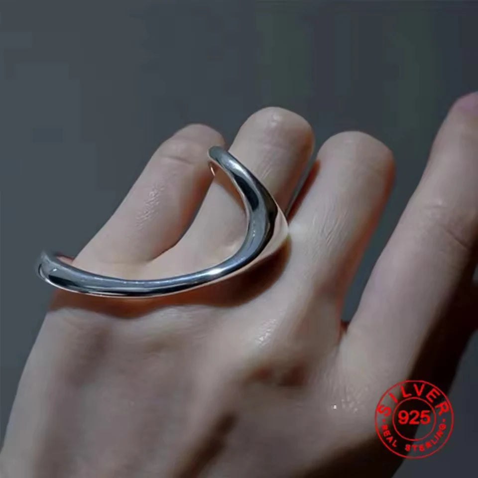 Sam Panda 925 Sterling Silver Mask Ring For Women Gift Frosting Vintage Irregular Personality Punk Jewelry Dropshipping