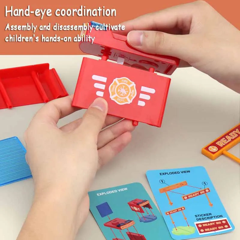 Kid Track Car Puzzle Set Toy DIY Assembling Maze Map Sound Light Electric Rail Car Logical Thinking Trainting Intellectual Game