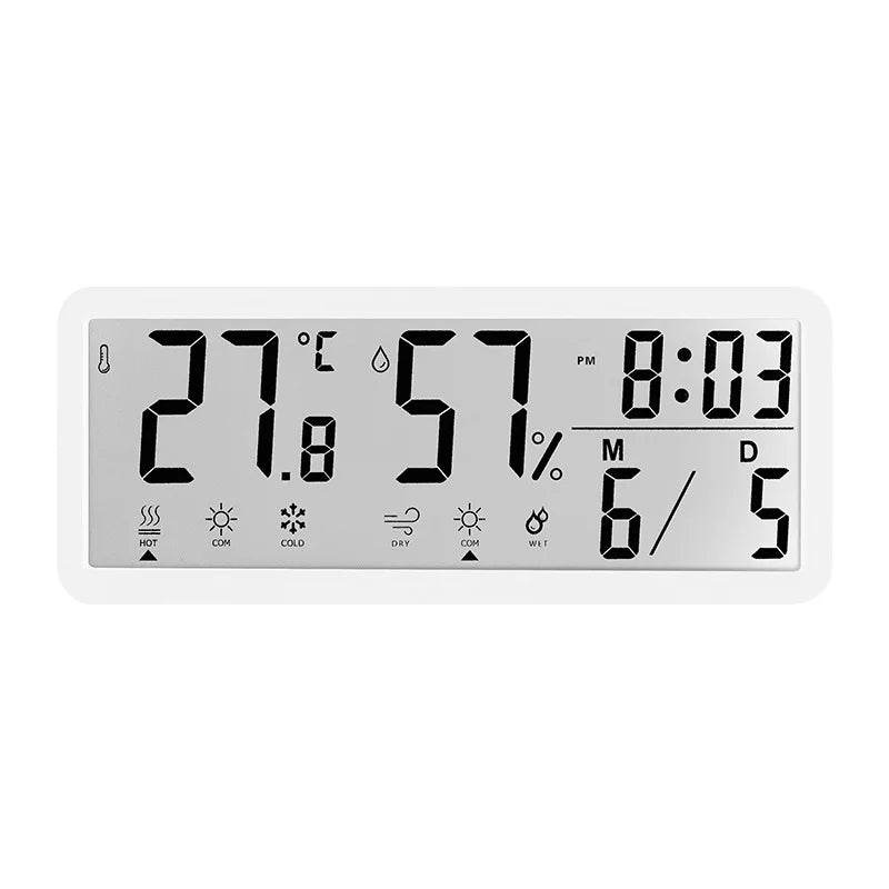 Battery Powered LCD Digital Wall Clock Time Temperature Date Desktop Table Clock With USB Cable 12/24H LCD Clock for Living Room
