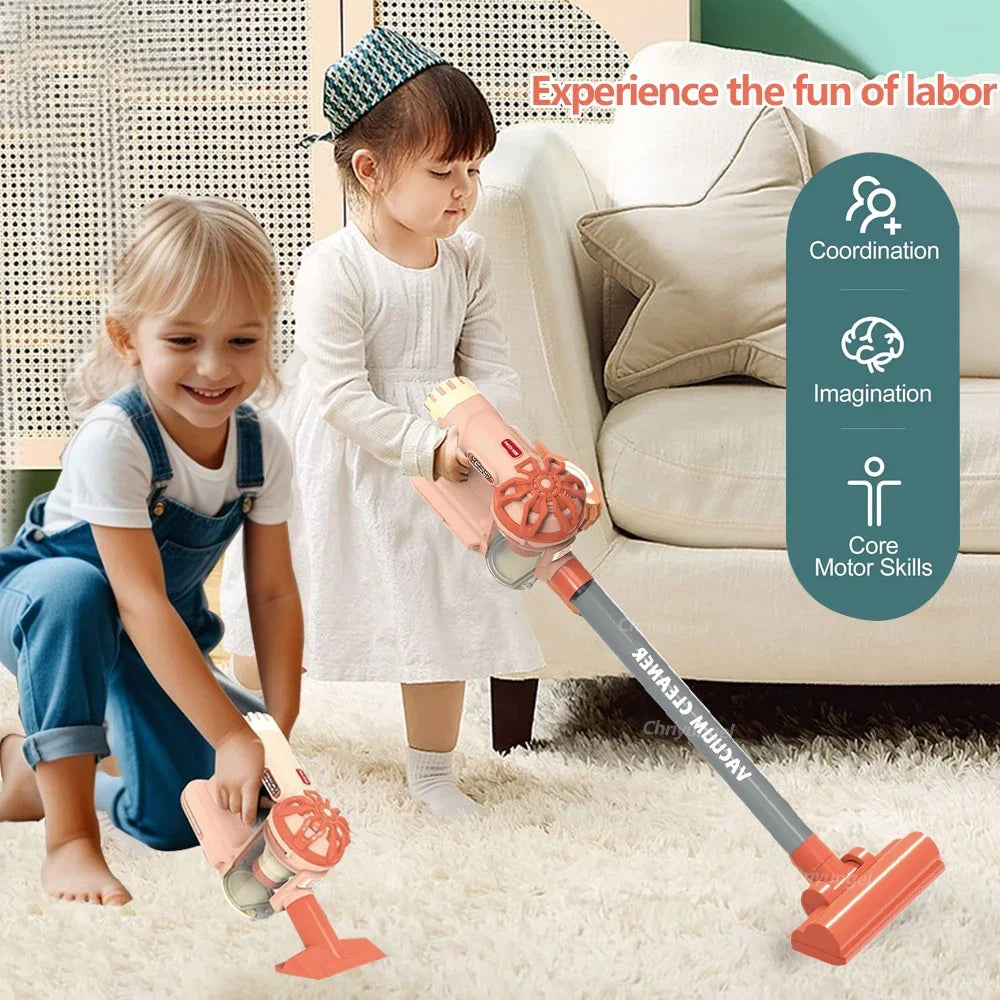 Kids Vacuum Cleaner Toy Realistic Pretend Play for Toddlers To Learn Cleaning Housekeeping Educational Toys for Boys Girls Gifts