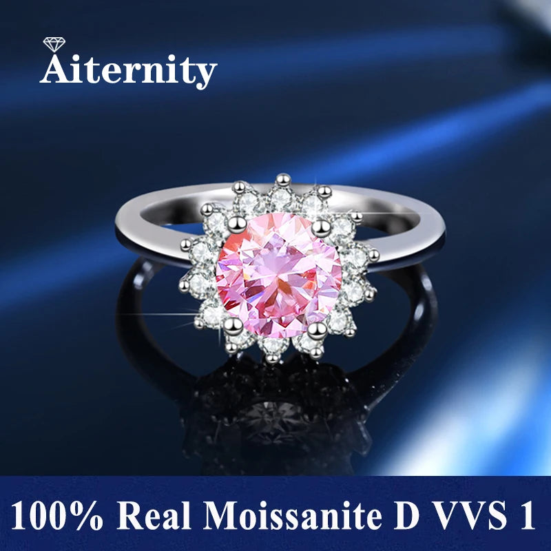 Men And Women's Moissanite Wedding Ring D VVS1 Adjustable Size S925 Silver GRA Certificate Wedding Ring