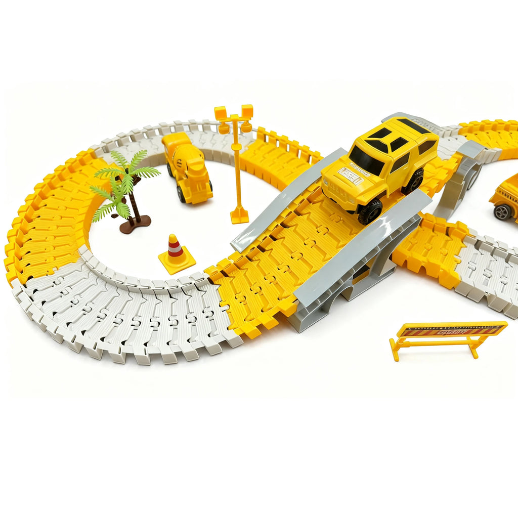 137pc Boys Halloween Christmas Gifts DIY Car Track Assemble Puzzle Toys Parent-Child Interactive Building Toys Family Party Toys