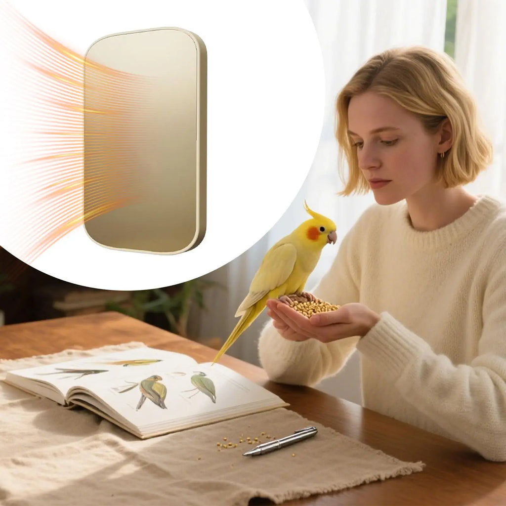 Auto Thermostat Heated Bird Perch Safe Warmer Stand with Anti Bite Design for Parakeets Conure Parrots Nighttime Winter Supplies