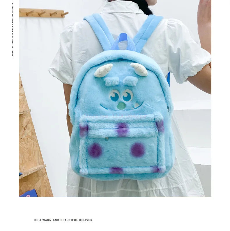 New Lotso Alien Cartoon Funny Plush Backpack Students Large Capacity Bag Girls Casual Soft Stuffed Schoolbag Lightening Bag