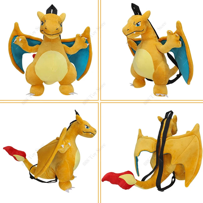 New Arrival Pokemon Plush Backpack Anime Gengar Charizard Piplup Eevee Mimikyu Soft Stuffed Schoolbag Shoulder Bag Toy for Kids