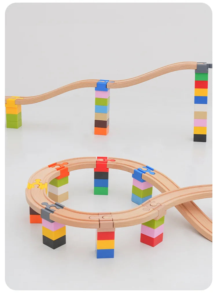 All Kinds Connectors Wooden Train Track Accessories Universal Plastic Building Blocks Adapters Fit for Brand Wooden Track Toys